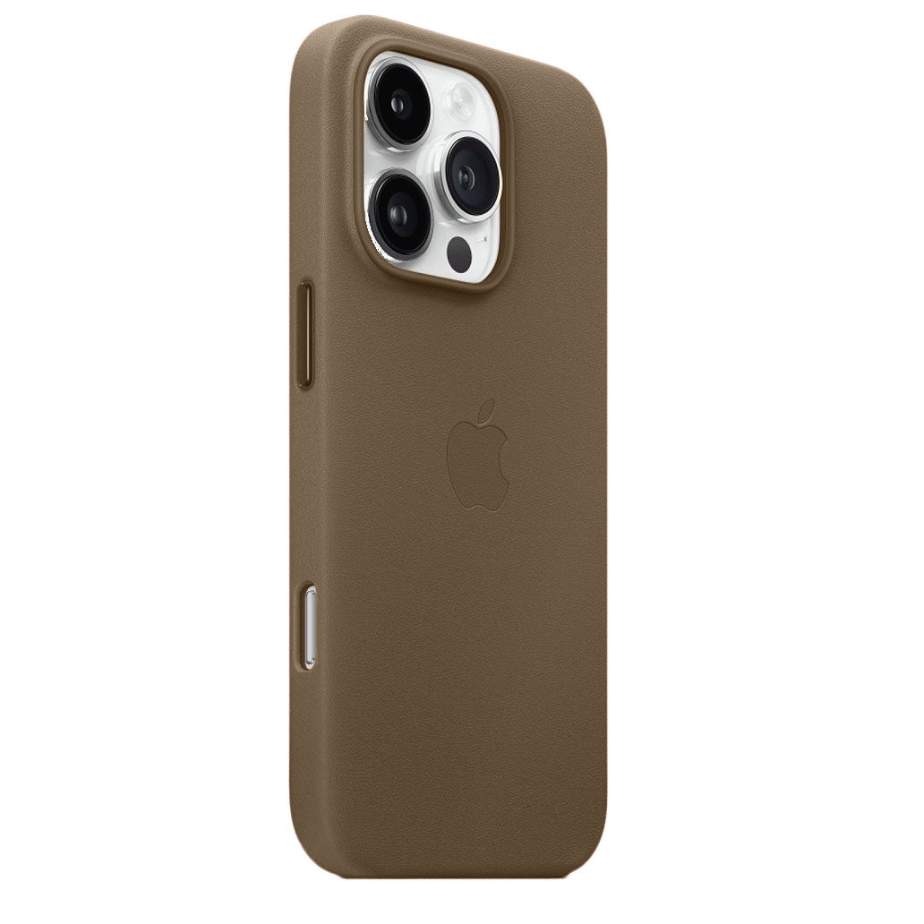 iPhone 16 Pro Leather Case Magsfe - Titanium Brown